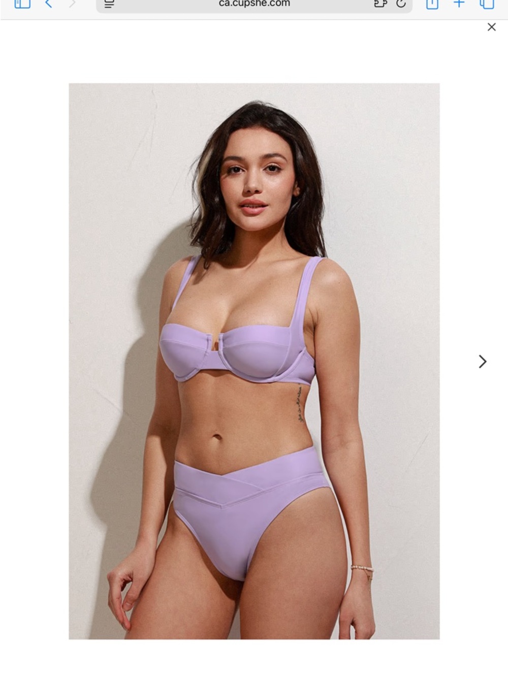 Cupshe Lavender Underwire High-Waist Bikini Set
